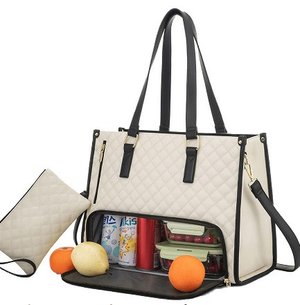 Elegant 2-in-1 Women’s Tote Bag with Insulated Lunch Compartment