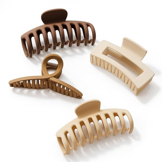 Extra Large Matte Hair Claw Clips Set